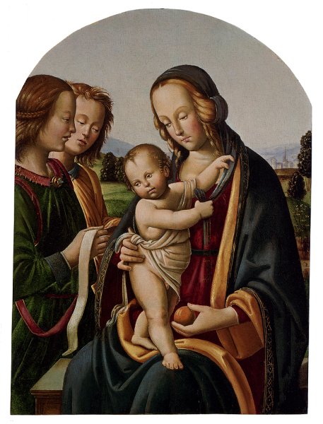 Madonna And Child With Two Angels