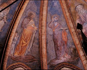 St Matthew and St Mark, from vault of the apse in the Chapel of St Tarasius, 1442