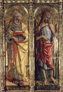 St. Peter and St. John the Baptist, detail from the Sant'Emidio polyptych, 1473