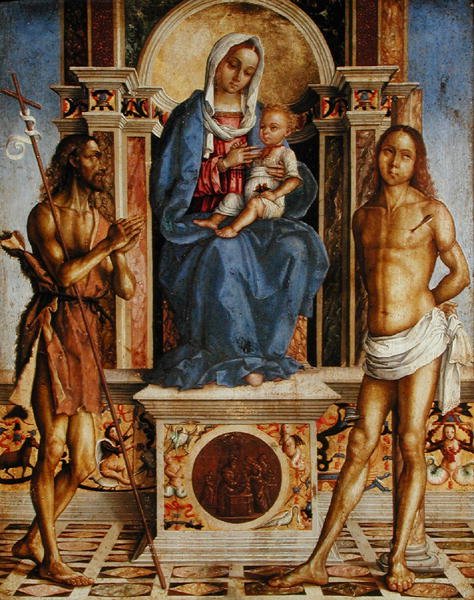 The Virgin and Child Enthroned with St. John the Baptist and St. Sebastian