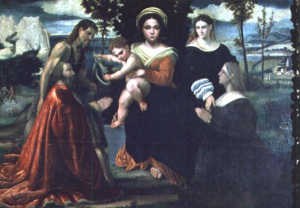 Madonna and Child enthroned with saints and donors