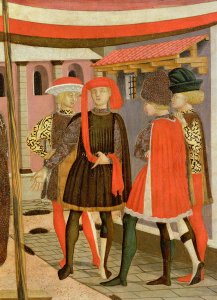 Frontal from the Adimari Cassone, detail of four men, c.1450