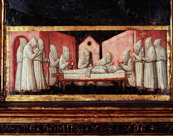 Funeral Scene, from The Virgin of Humility with Angels and Saints, c.1440