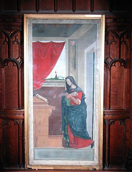 Virgin Annunciate, annunciation panel originally forming one of the outside shutters of the organ in San Bartolomeo, Vicenza