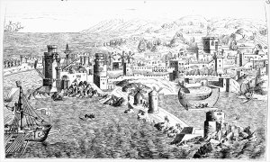 Map of the Island of Rhodes, reproduced in Le Chevalerie et les Croisades by Paul Lacroix, 1886