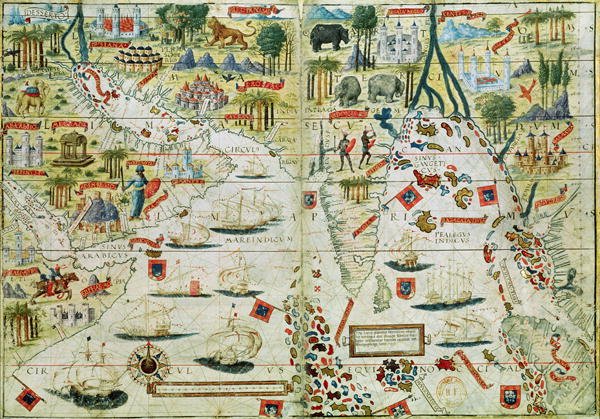 Arabia and India, from the Miller Atlas, c.1519