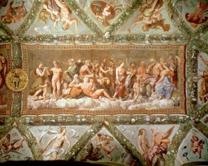 The Council of the Gods, ceiling painting of the Courtship and Marriage of Cupid and Psyche