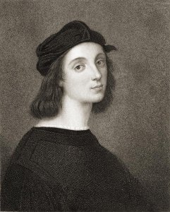 Raphael Raffaello Sanzio of Urbino 1483-1520 from Gallery of Portraits, published in 1833