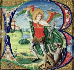 Historiated initial B depicting St. Michael and the Dragon, 1499-1511