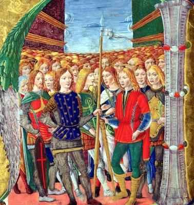 Historiated initial N depicting St. Maurice and the Theban Legion, Lombardy School, c.1499-1511