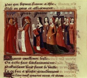 Presentation of the Dauphin 1403-61 the future Charles VII of France to the City of Paris from the Vigils of Charles VII 1484