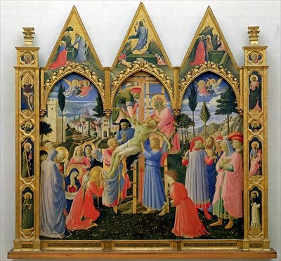 Santa Trinita Altarpiece frame and pinnacles by Lorenzo Monaco