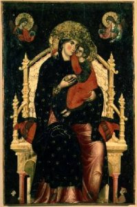 Madonna and Child Enthroned with Donors