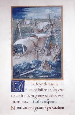 A Naval Battle from Les Commentaires de la Guerre Gallique by Francois Demoulins