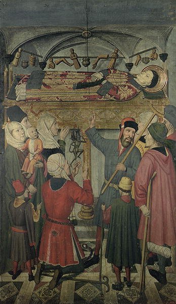 Exorcism of a possessed man beneath the Tomb of St Vincent of Saragossa from the Altarpiece of St Vincent of Saragossa