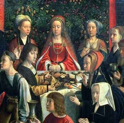 The Marriage at Cana detail of the bride and surrounding guests