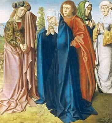 The Virgin Mary with St John the Evangelist and the Holy Women right wing from the Triptych of the Crucifixion