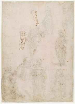 Sheet of studies with a body of a child and a right leg