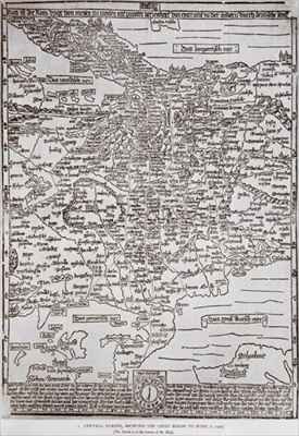 Map of central Europe showing the chief roads to Rome