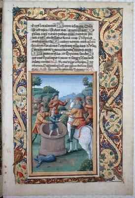 Joseph being retrieved from the well and sold to the Ishmaelites