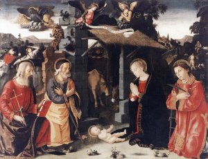 Nativity with Sts Lawrence and Andrew 1480-85