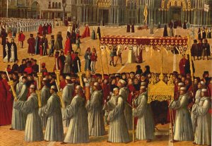 Procession in Piazza S. Marco (detail) 1496