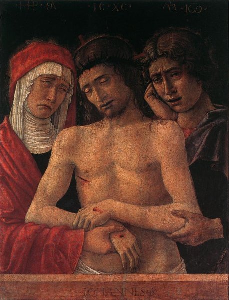 Dead Christ Supported by the Madonna and St John (Pietà) 1455