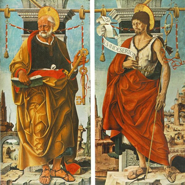 St Peter and St John the Baptist (Griffoni Polyptych) 1473