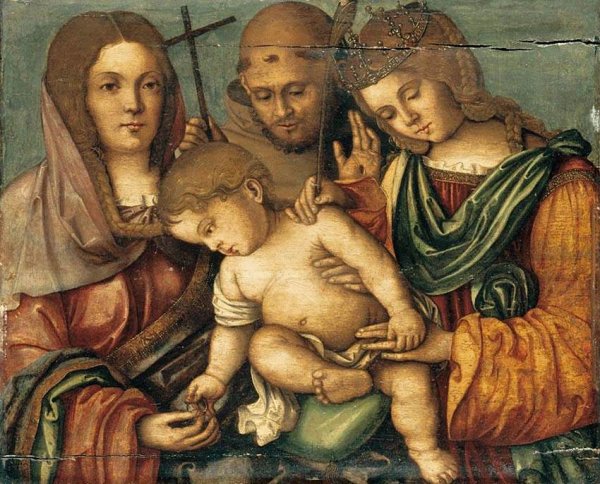 The Christ Child between Sts Catherine, Francis and Elizabeth of Hungary