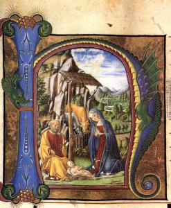 Nativity (in an Antiphonary) c. 1460