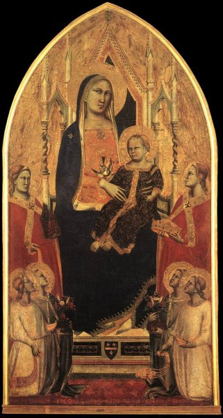 Madonna and Child Enthroned with Angels and Saints 1355