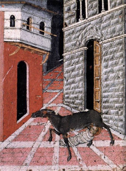 St Stephen Suckled by a Dog 1450