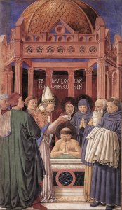 Baptism of St Augustine (scene 11, east wall) 1464-65