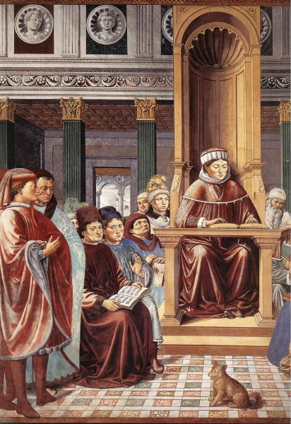 St Augustine Teaching in Rome (detail) 1464-65