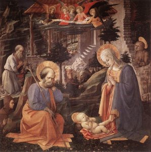 Adoration of the Child with Saints 1460-65