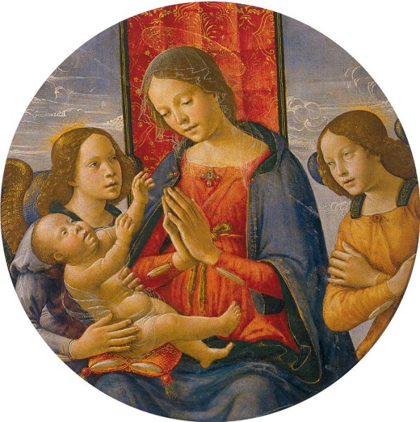 Virgin Adoring the Child with Two Angels  1490s