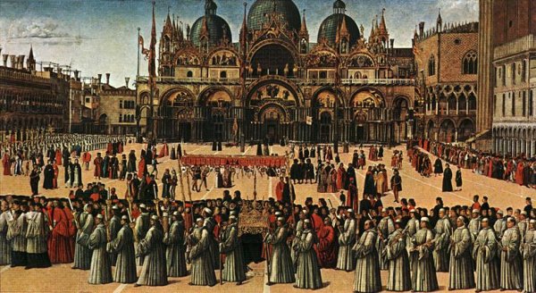 Procession in Piazza San Marco (Processione in piazza San Marco)