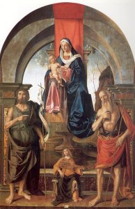 Virgin and Child Enthroned between Saints John the Baptist and Jerome 1510