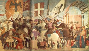 Battle between Heraclius and Chosroes (right view) c. 1460