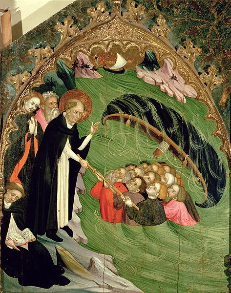 St. Dominic Rescuing Shipwrecked Fishermen from Drowning, detail from the Altarpiece of St. Claire 1415