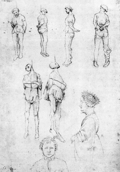 Hanged Men and Two Portraits 1430s