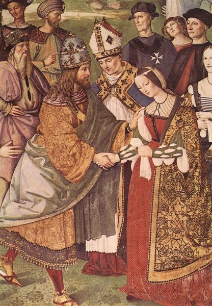 Aeneas Piccolomini Introduces Eleonora of Portugal to Frederick III (detail) 1502-08