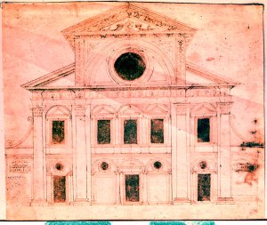 Design for the facade of a church