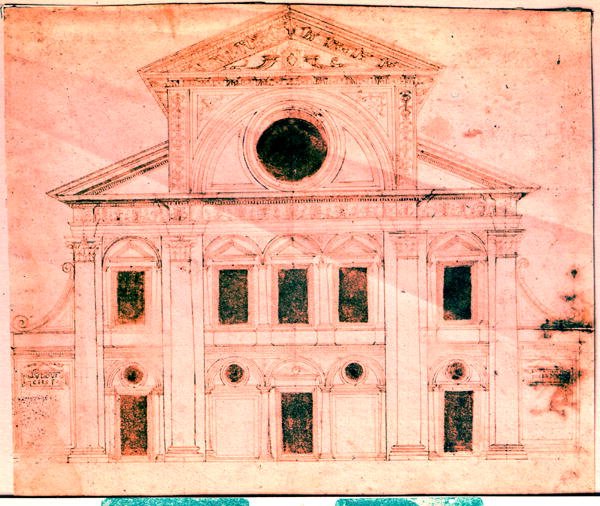 Design for the facade of a church