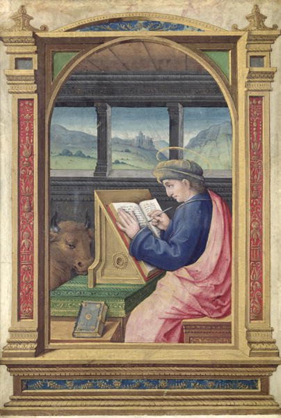 St. Luke Writing, from a Book of Hours