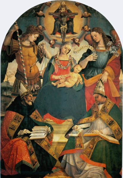 The Trinity, Madonna and Child, Angels and Saints, c.1505-08