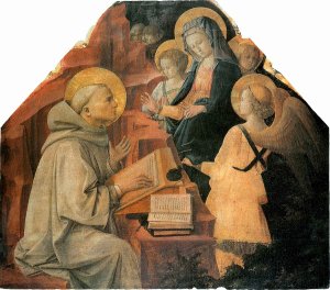 St Lawrence Enthroned with St Cosmas and St Damian, other Saints and Donors