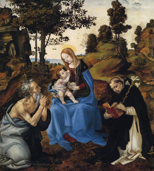 The Virgin And Child With Sts  Gerome And Dominic