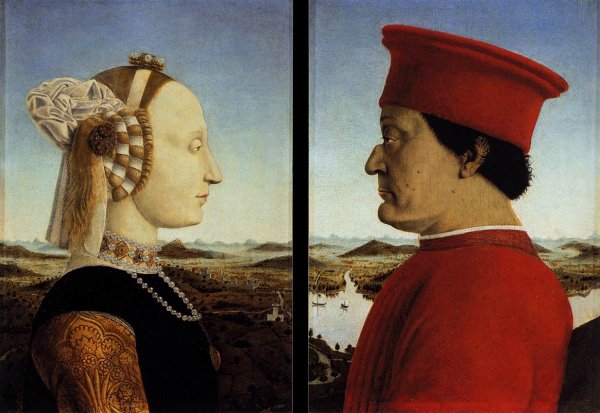 Portraits of Federico da Montefeltro and His Wife Battista Sforza 1465-66