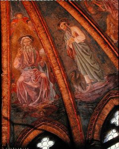 God the Father and St John the Evangelist from the vault of the apse in the Tarasius, 1442